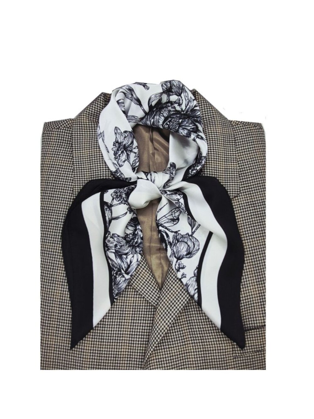 ✨✨Elegant Bandana Square Scarf Silky Satin Soft BLACK WHITE Neck Scarfs Headwrap - Picture 2 of 7